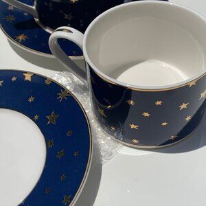 #1184 SAKURA GALAXY BLUE CUP & SAUCER